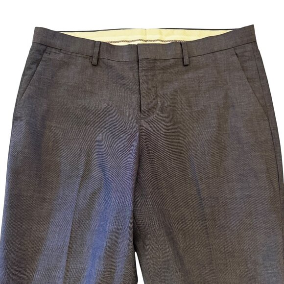 Like new EXPRESS Slim Stretch Cotton-Blend Suit Pant in Light Gray 32 x 28.25 - Picture 3 of 8